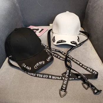 

2019 Summer Letters Long Strap Bandage Visor Hat Ribbon Streamer Women's Baseball Cap Hip Hop Men's Hat Fashion Visors