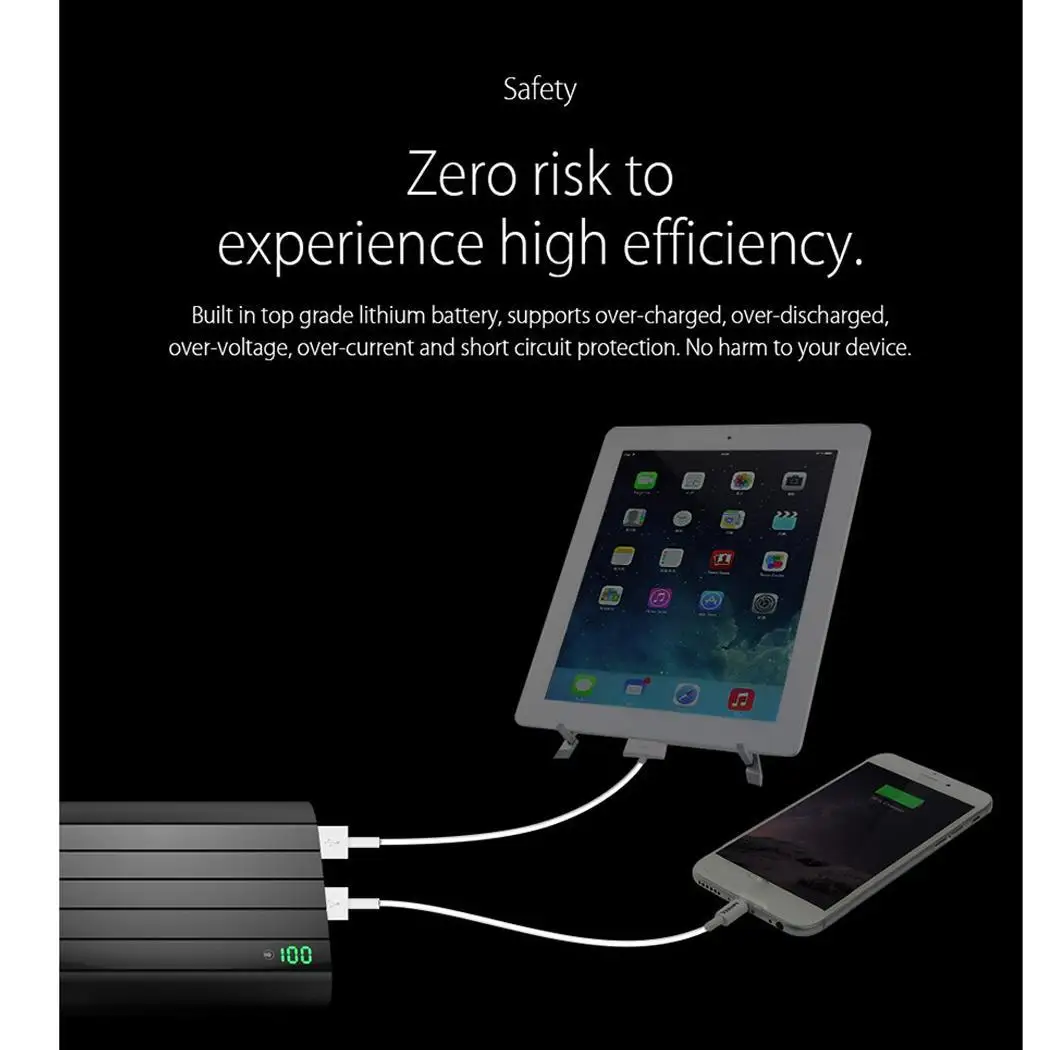 VINSIC 18650 Power Bank 20000 мАч быстрое зарядное устройство для мобильного телефона внешний