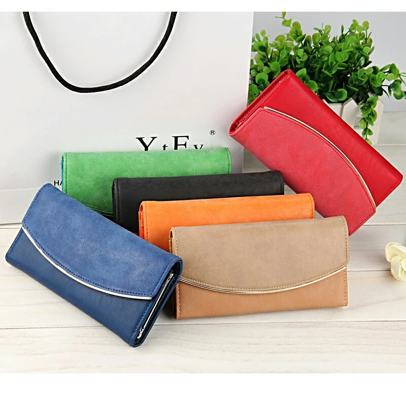 

Simple Ladies Wallet Long Section Korean Version Matte Leather Wallet Women's Clutch Bag