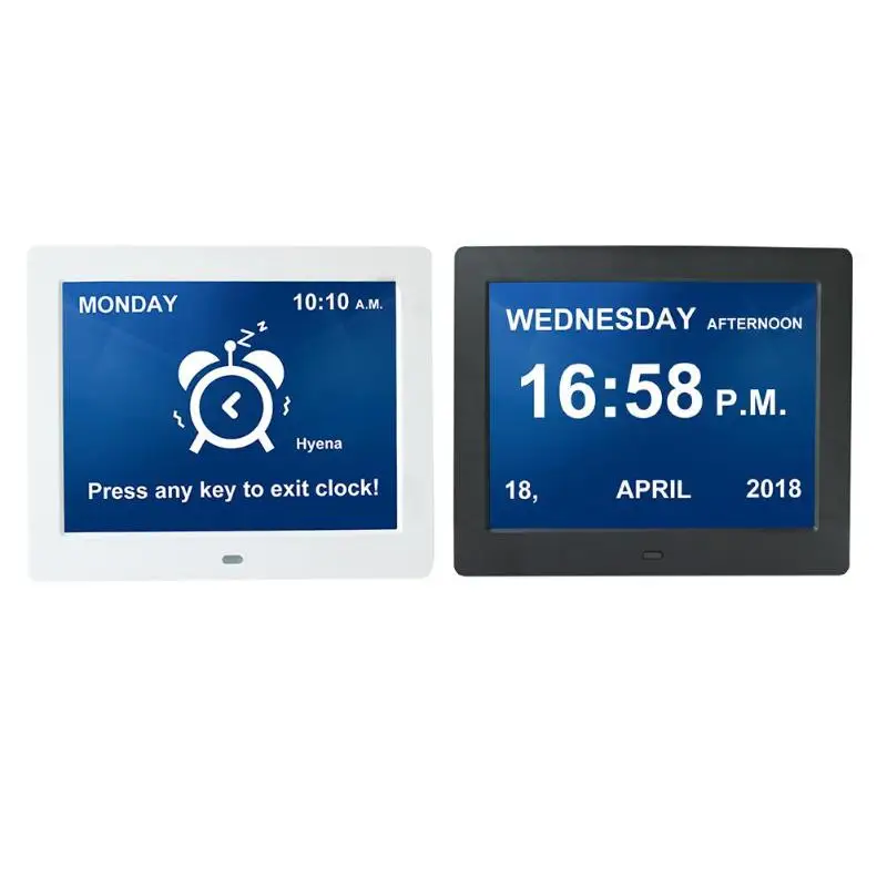 Vente 8 pouces Électronique Cadre Photo Numérique HD LCD Cadre Photo MP3 Photo Alarme Horloge Calendrier US Plug Accueil Décoration
