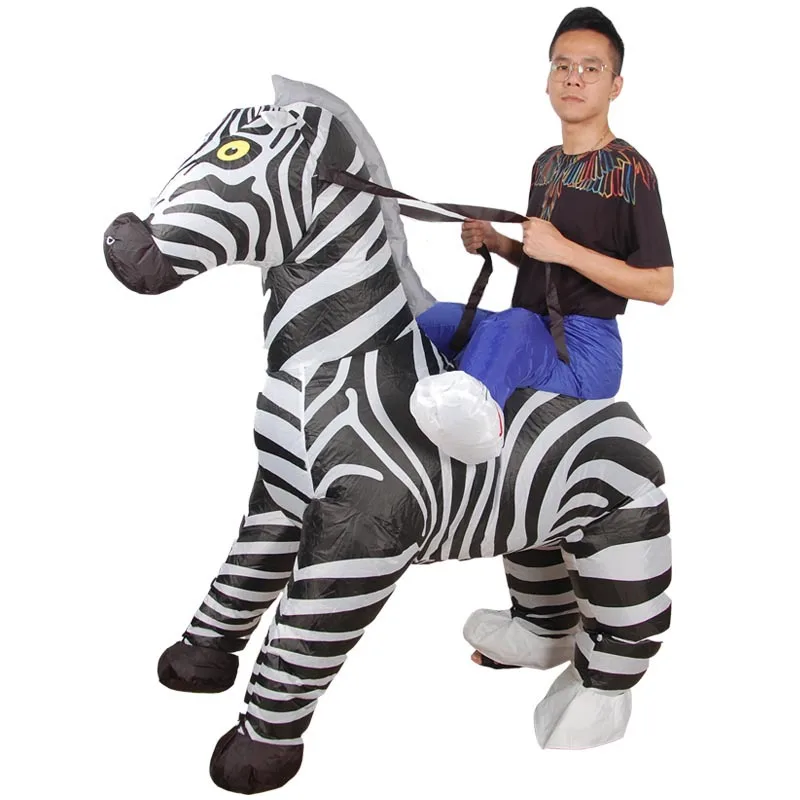 Inflatable Rider Halloween Costumes for Adults Inflatable Zebra Fancy