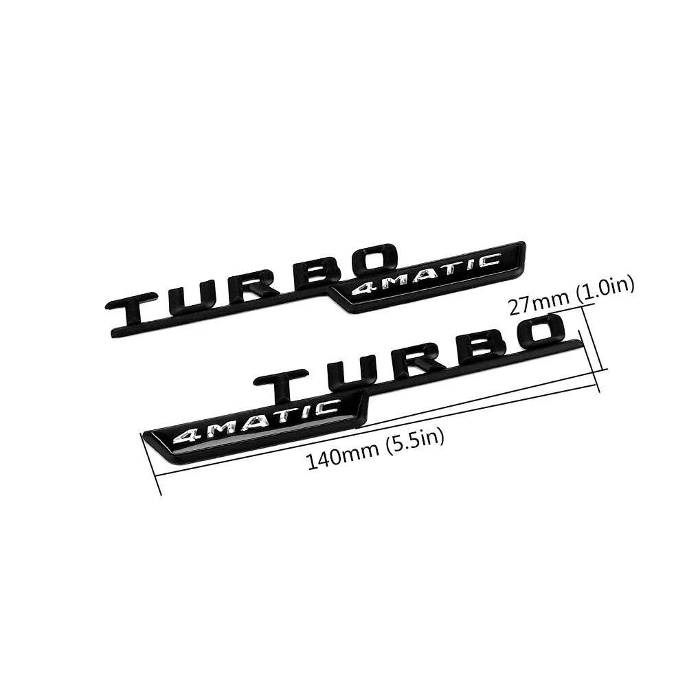 

2Pcs TURBO 4MATIC Car Front Fender Emblem Badge Decal Sticker For Mercedes Benz AMG W204 W205 W221 W212 W211 C180 C200 CLA GLA