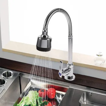 

Zinc Alloy Swivel Spout Single Handle Sink Kitchen Faucet Pull Down Spray Cold Water Tap New