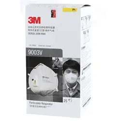 25 шт./кор. 3M 9003V детский плащ-Пыльник маска туман гриппа маска от дыма дыхательный клапан небольшой защищенный респиратор KN90