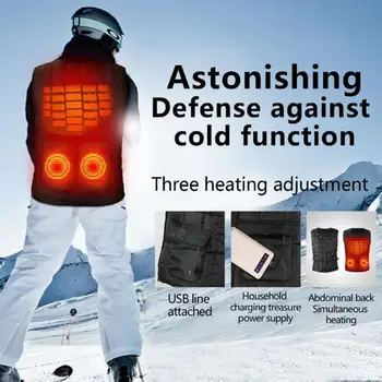 

2018 New Hot New Pattern Heating Waistcoat Customized Security Lntelligent Fever Cotton Photographic Clothing Men's Vest Winter