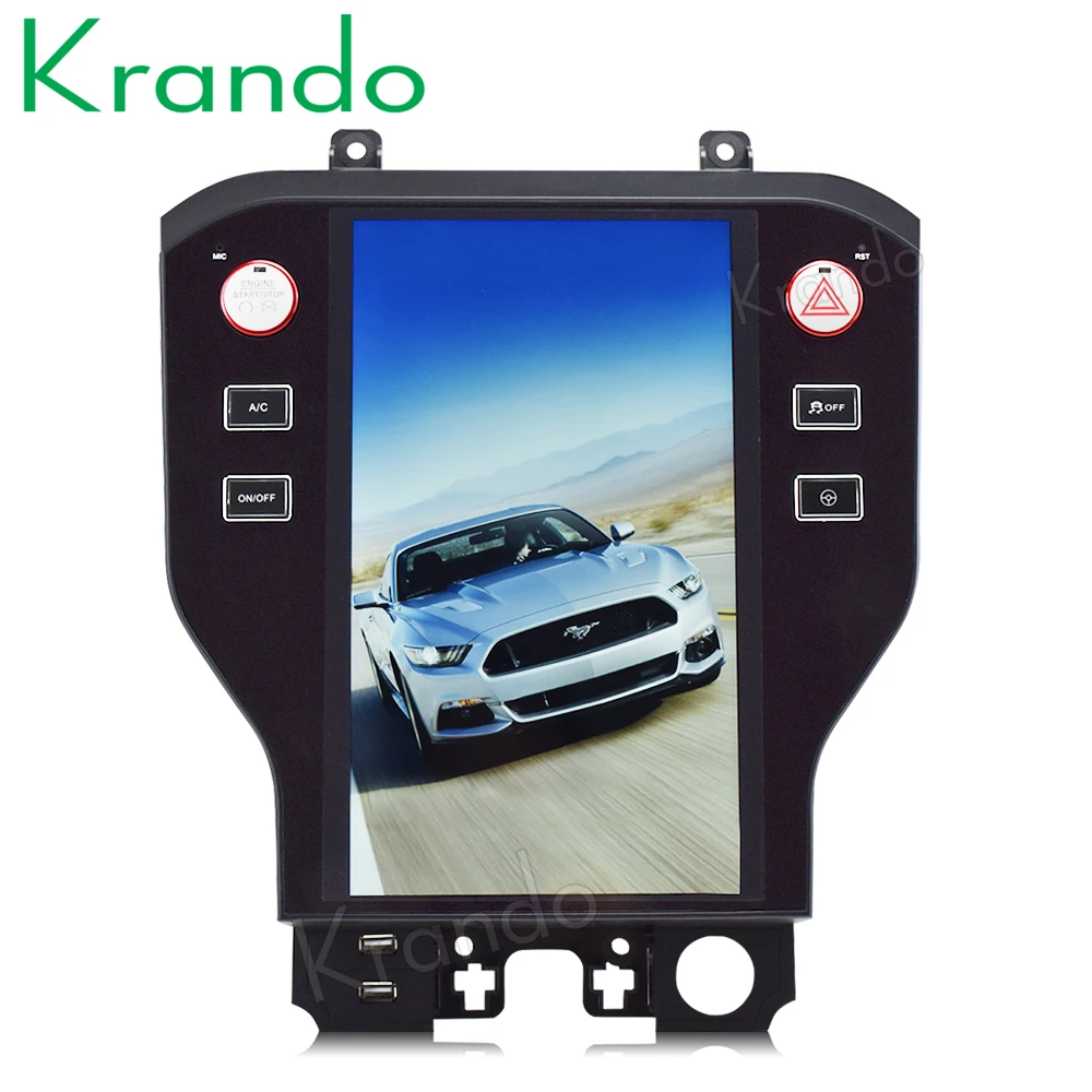 

Krando car radio gps Android 8.1 11.8" Tesla style Vertical screen navigation for Ford Mustang multimedia system wifi playstore