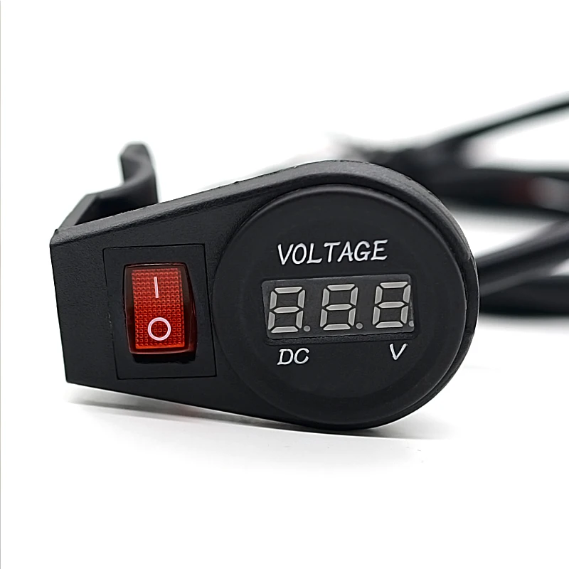 

DC 12V-24V Motorcycle LED Digital Voltmeter Volt Meterr Gauge With Switch Wiring Harness For Car Truck Motorcycle