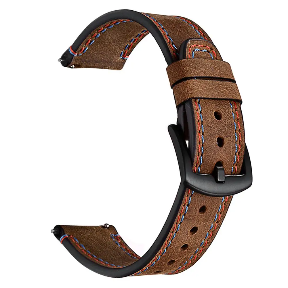 

Reddish Brown Business Leather Strap 22MM Smart Replacement Sports Watch Double Line Wristband For Huawei Watch GT