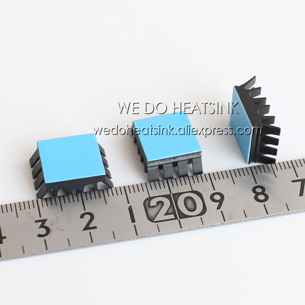 WE DO 알루미늄 방열판 냉각 방열판 IC LED 쿨러, 전도성 점착성, 블랙, 13x14x6.5mm, 25 개