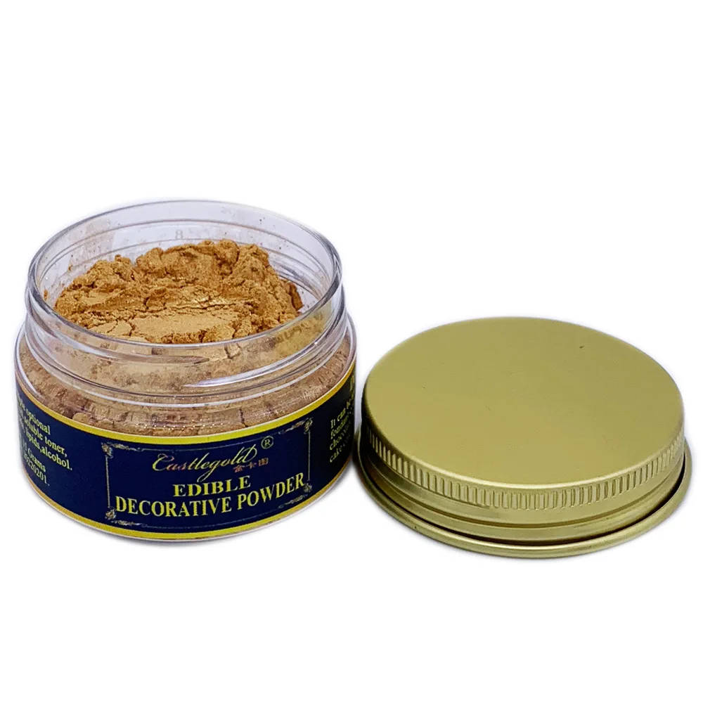Kawosh 2 Pezzi di Lamina doro commestibile in Polvere colorante Alimentare in Polvere Glitter Oro Foglio di Carta Decorata Cucina Mousse Torta Cottura Pasticceria Arti Artigianato Arredamento