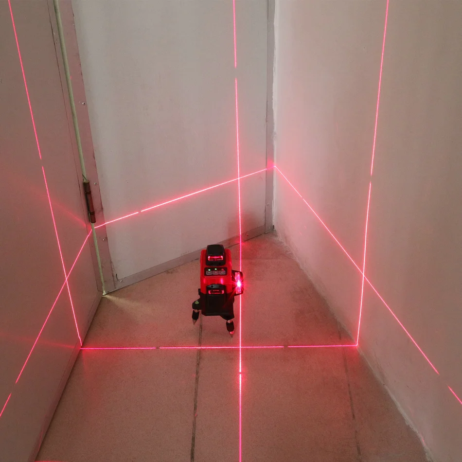 Goede Kaitian 3D Laser Niveau 12 Lijnen Profissional Rode Lijn Zelfnivellerende 360 Horizontale Verticale Cross Krachtige 3D Niveau Lasers lijn