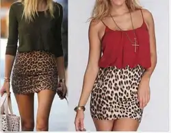 Популярная модная женская тонкая короткая красивая юбка с леопардовым принтом