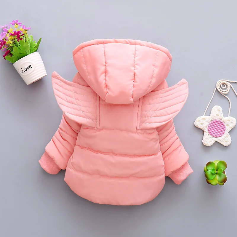 New Winter Coat Baby Girl Wing Hooded Thickness Autumn Winter Newborn Jacket Baby Coat 8BB005