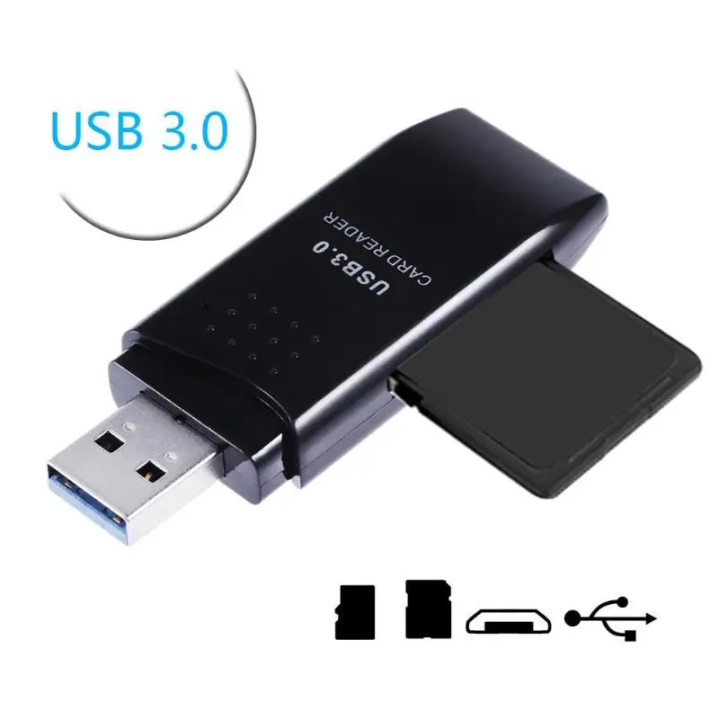 Мини Портативный USB3.0 Порты и разъёмы высокое Скорость 2 в 1 SDXC + TF Card