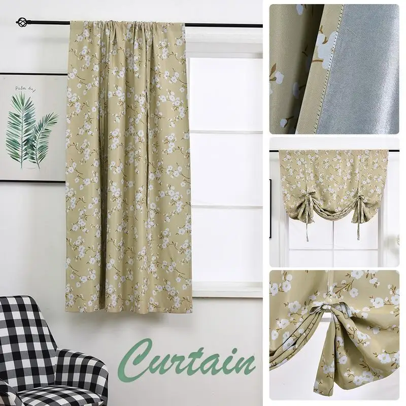 

New Beautiful Kapok Curtains Belt Curtains Blackout Cloth Balloon Roman Curtains Bedroom Kitchen Short Curtains Dropshipping