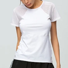 Топы для йоги и фитнеса, женские футболки для тренировок с коротким рукавом и круглым вырезом, свободная дышащая быстросохнущая Женская футболка для бега