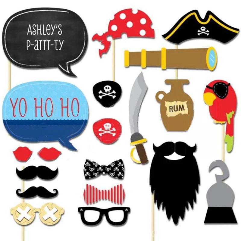 

1 Set Hot sale Pirates of the Caribbean paper photo prop photography props wedding party decoration kid's birthday party favor