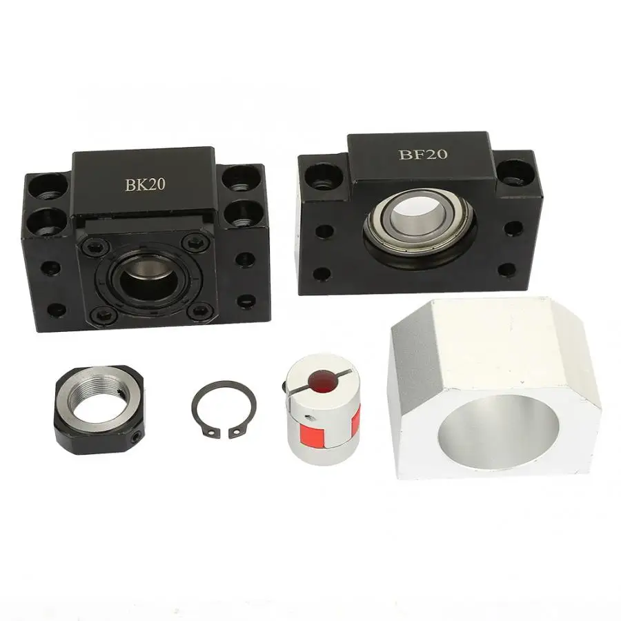 

couple 1pcs Ballscrew & 2pcs BF20 / BK20 Screw Nut & 1pcs Plum Coupling Shaft Kit coupler motor shaft new style
