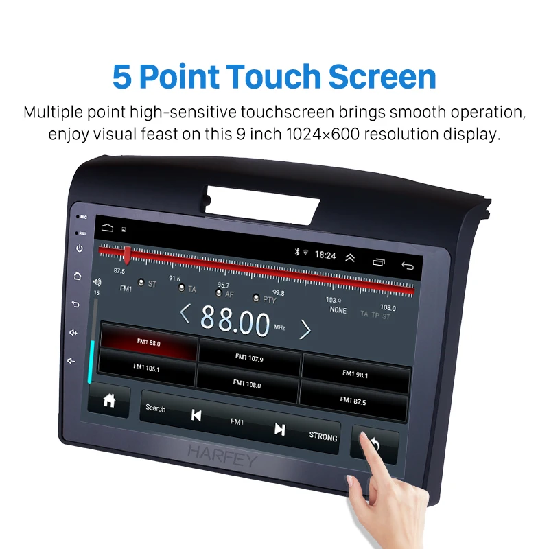Clearance Harfey Car multimedia player Radio GPS Navigation System 9" For Honda CRV 2011-2015 With Remote Control Bluetooth Touch Screen 2