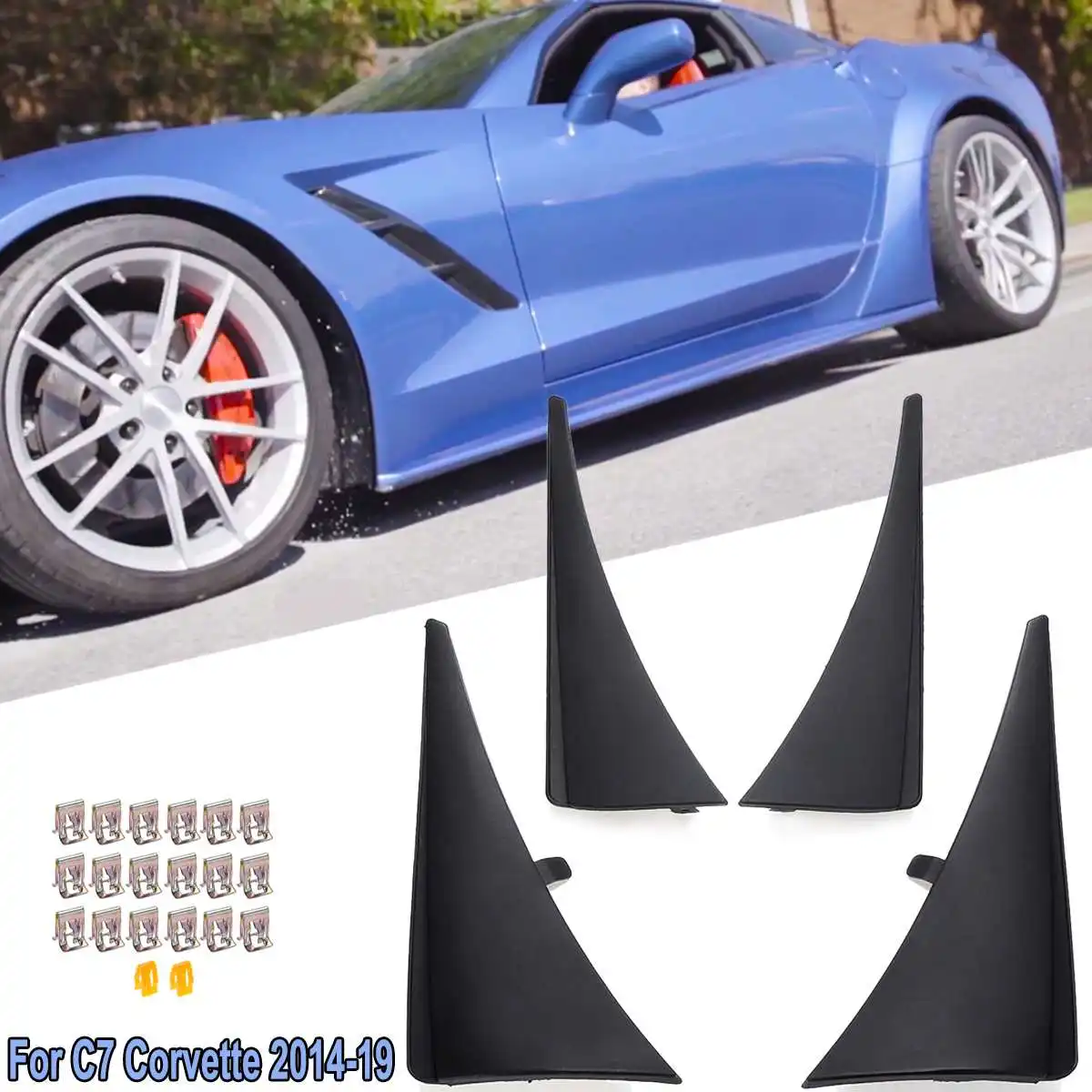 

For Corvette C7 2014 2015 2016 2017 2018 2019 Stingray For GM Front & Rear Wheel Mud Flaps Splash Guards Mud Flaps 22935639