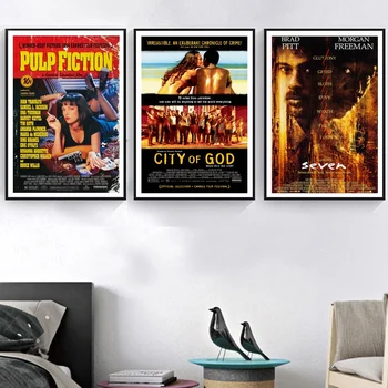 

City Of God Se7en Art Canvas Poster Classical Movie poster Wall Pictures for Living Room No Frame