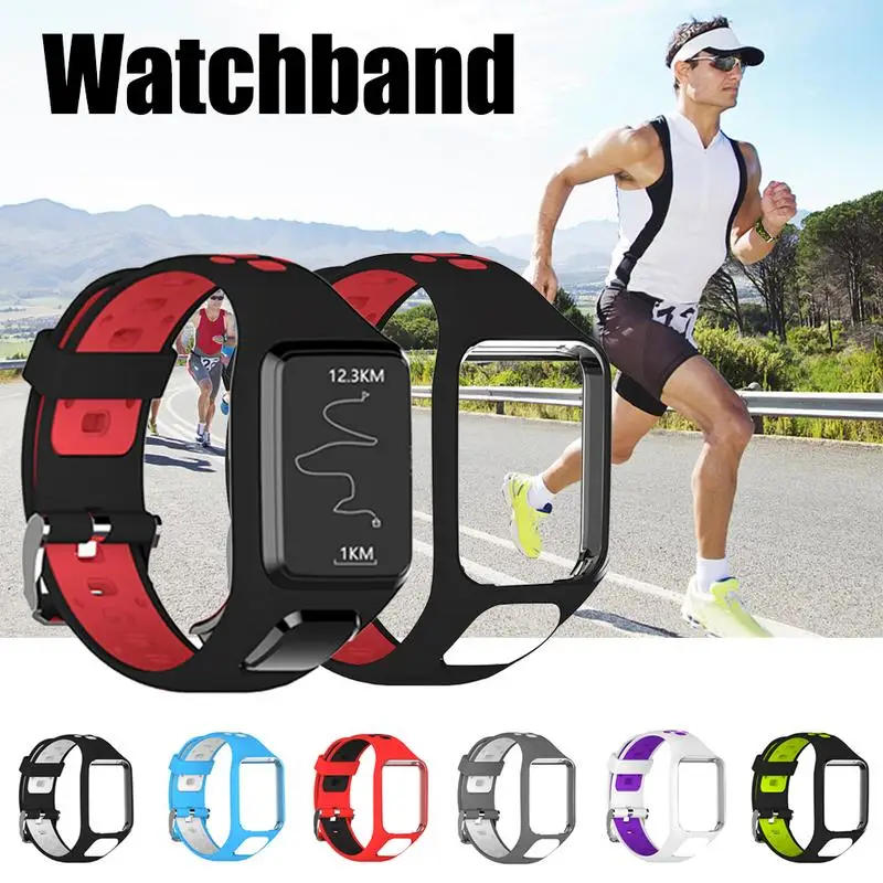 

Original Sport Edition Wrist Strap Colorful Silicone Bracelet Double Color Replacement Wristband GPS Watch Strap for TomTom 2 3