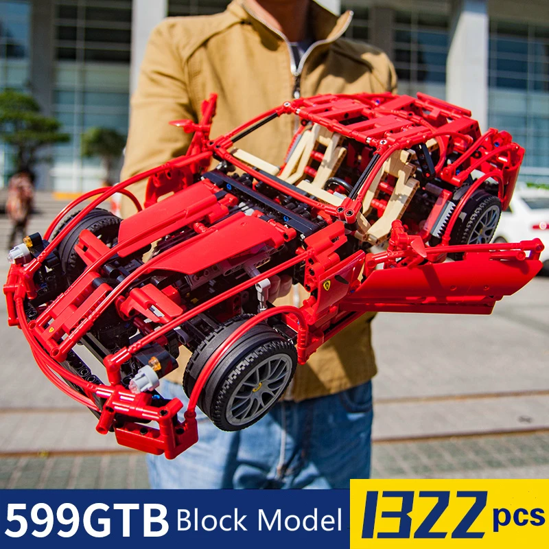 

1322pcs Formula Racing Car 599GTB 1:10 Model Building Blocks Sets Educational DIY Bricks Toys Compatible Technic 8070