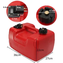 12L Portable Boat Yacht Engine Marine Outboard Fuel Tank Oil Box With Connector Red Plastic Anti static Corrosion resistant