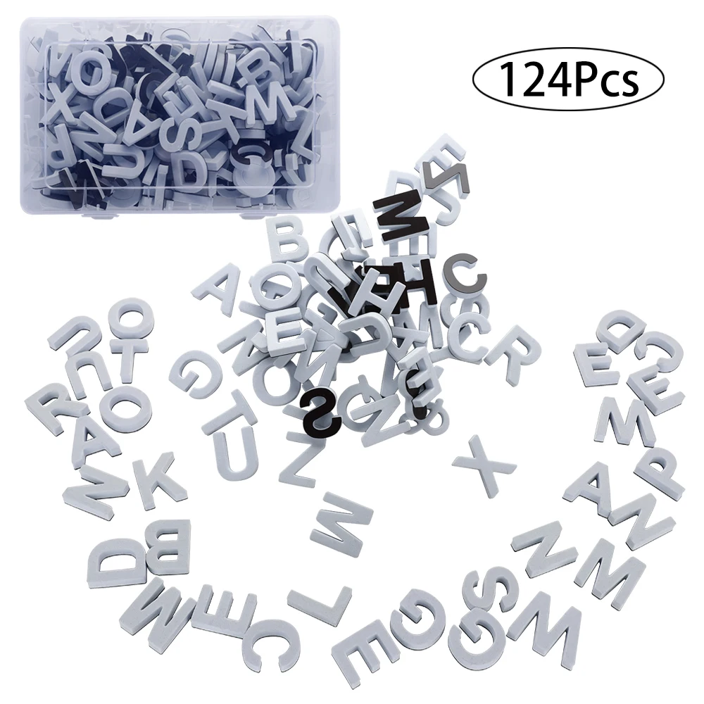 

124 Pcs Fridge Magnetic Letters Gift Set Alphabet Magnets with Carry Box Educational Early Childhood Toys EVA Foam Children