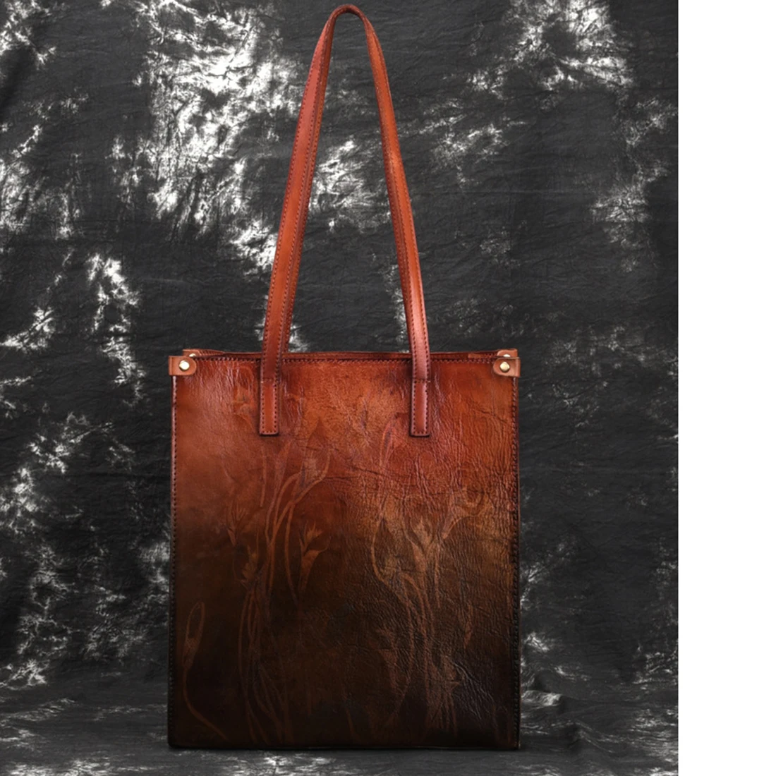 Женская сумка-тоут из натуральной воловьей кожи, винтажные женские сумки с оленем/цветочным узором, Большая вместительная сумка для покупок из натуральной кожи