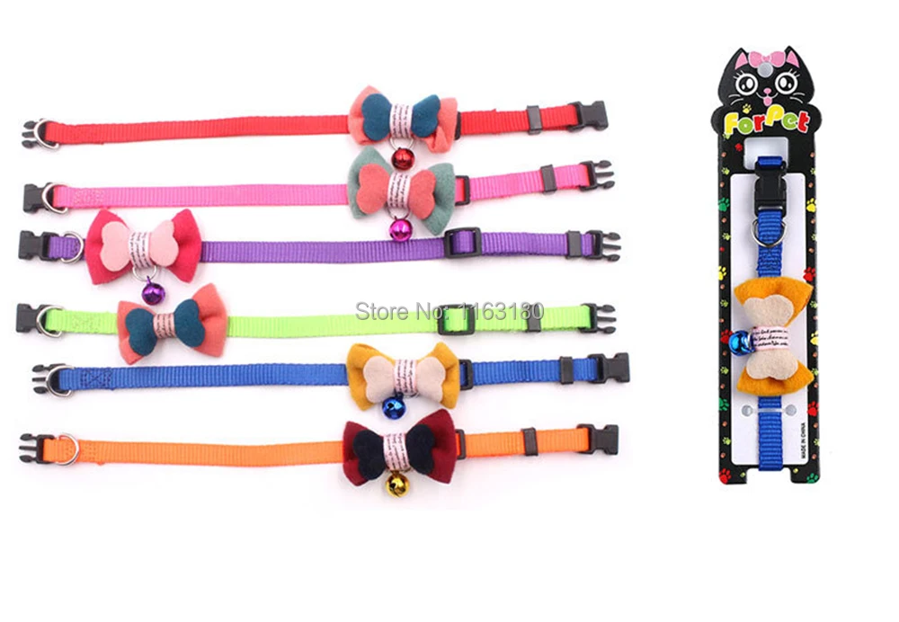 

144ocs/lot Pet Cat Dog Wedding Collars Dogs Bowtie Collar Holiday Decoration Christmas Grooming Pet webbing Supplie