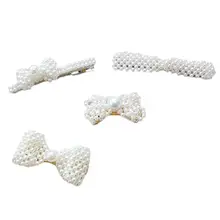 4 шт. заколки для волос Элегантные жемчужные Заколки-бантики заколки для волос шпильки для женщин