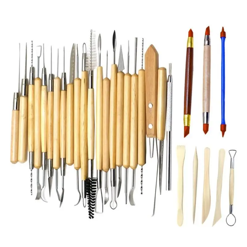 

30pcs Arts Crafts Clay Sculpture Tools Set Fimo Modeling Carving Tool kit Pottery & Ceramic Pottery Carving Tools