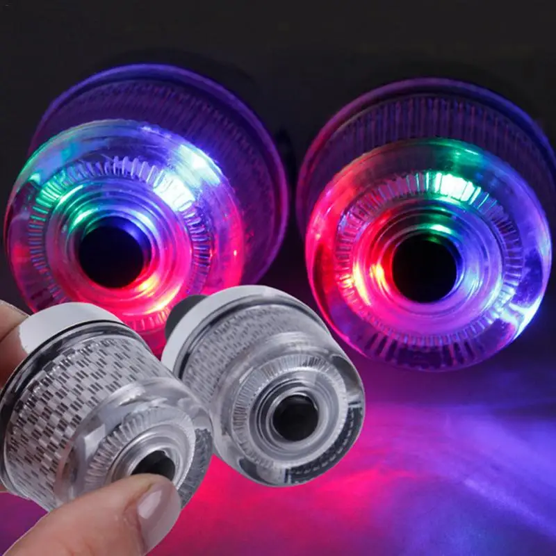 

2PCS Motorcycle Red Green Blue LED Handle Bar End Indicator Grip Plug Colorful Flashing Light