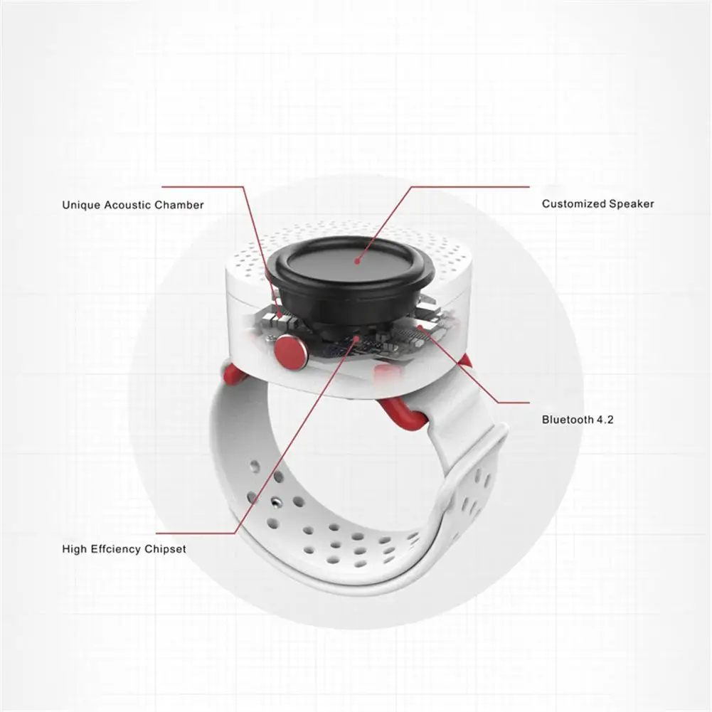 Съемный подвижный bluetooth динамик Bluetooth часы браслет аудио наружная