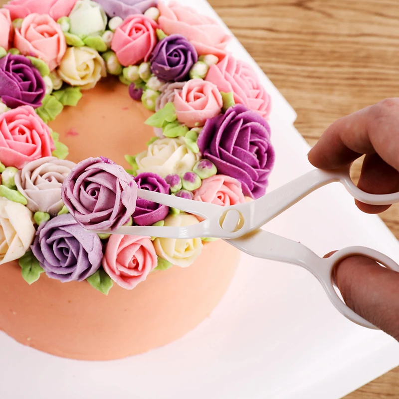 

plastic scissors cream cake with flower jewelry flower tool transfer nest for laying kitchen baking tool