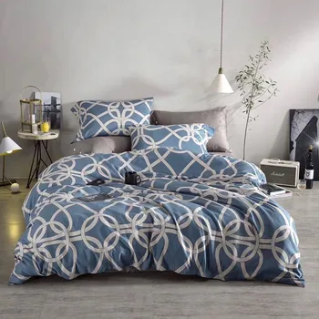 

3pcs/set Geometric Flower Print Luxury Bedding Set Home Textile Comfortable Soft Simple Style Duvet Cover Pillow Case Hot Sale