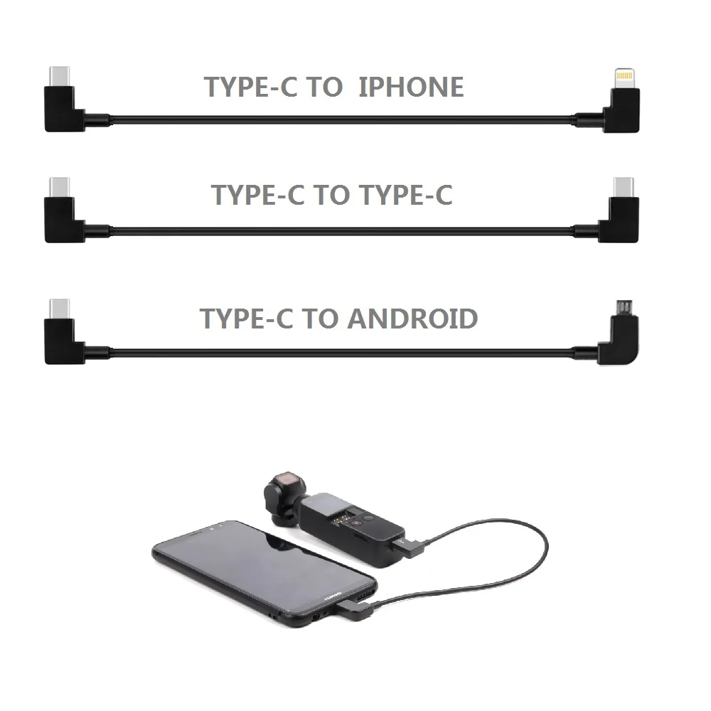 

Cable Data for DJI OSMO POCKET Gimbal Camera TYPE-C to Android IOS TPE-C Cable Data Conversion Line
