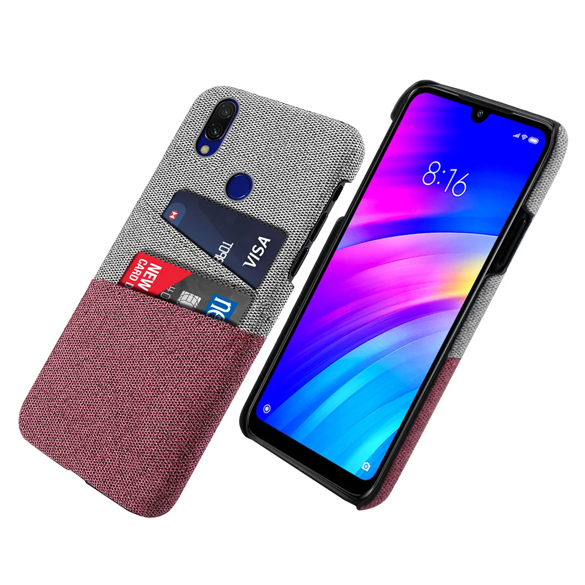 Чехол для Xiaomi Note 7 Pro Redmi 9S 9 тонкий тканевый жесткий защитный чехол ПК 8 кошелек