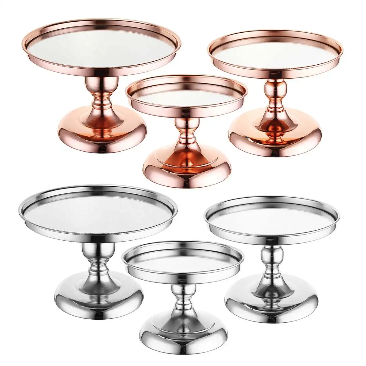 Silver Rose Gold Cake  Stand  With 12 Inch  10  Inch  Cupcake  