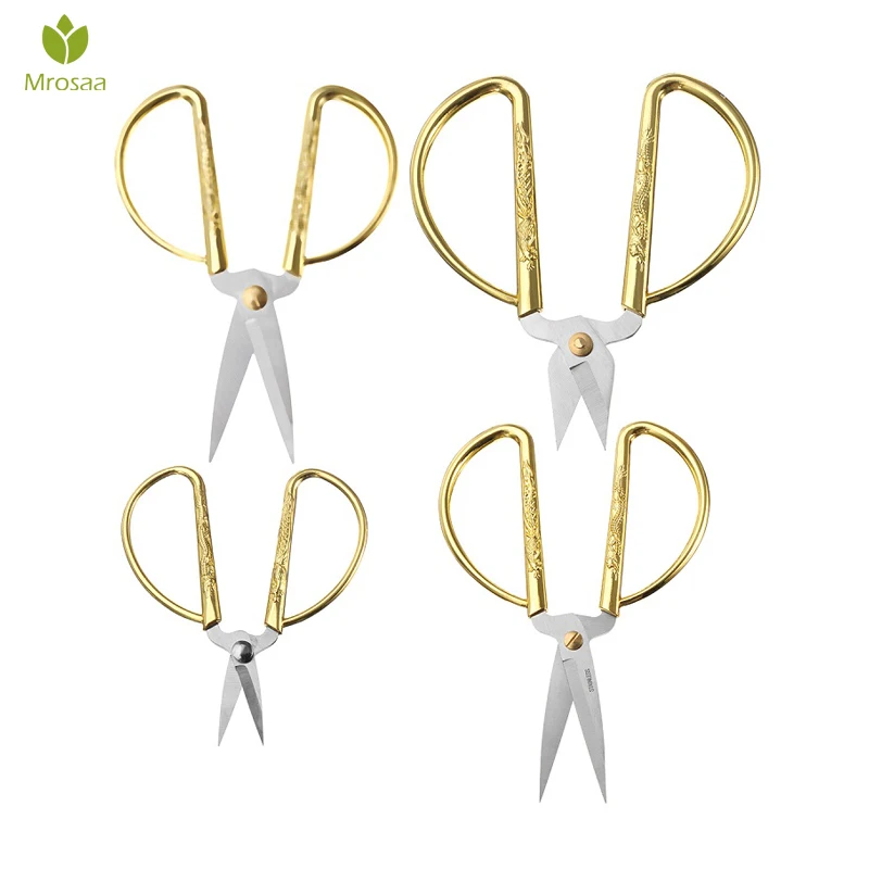 

Mrosaa Gold Sewing Scissors Vintage Tailor Scissors Dragon and Phoenixs Cross Stitch scissor Fabric Cut For diy Craft embroidery
