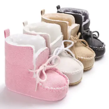 

2019 Brand New Infant Toddler Baby Boy Girl Soft Sole Crib Newborn Non-slip Shoes Sneaker Winter Warm Solid Boots 0-18 Months