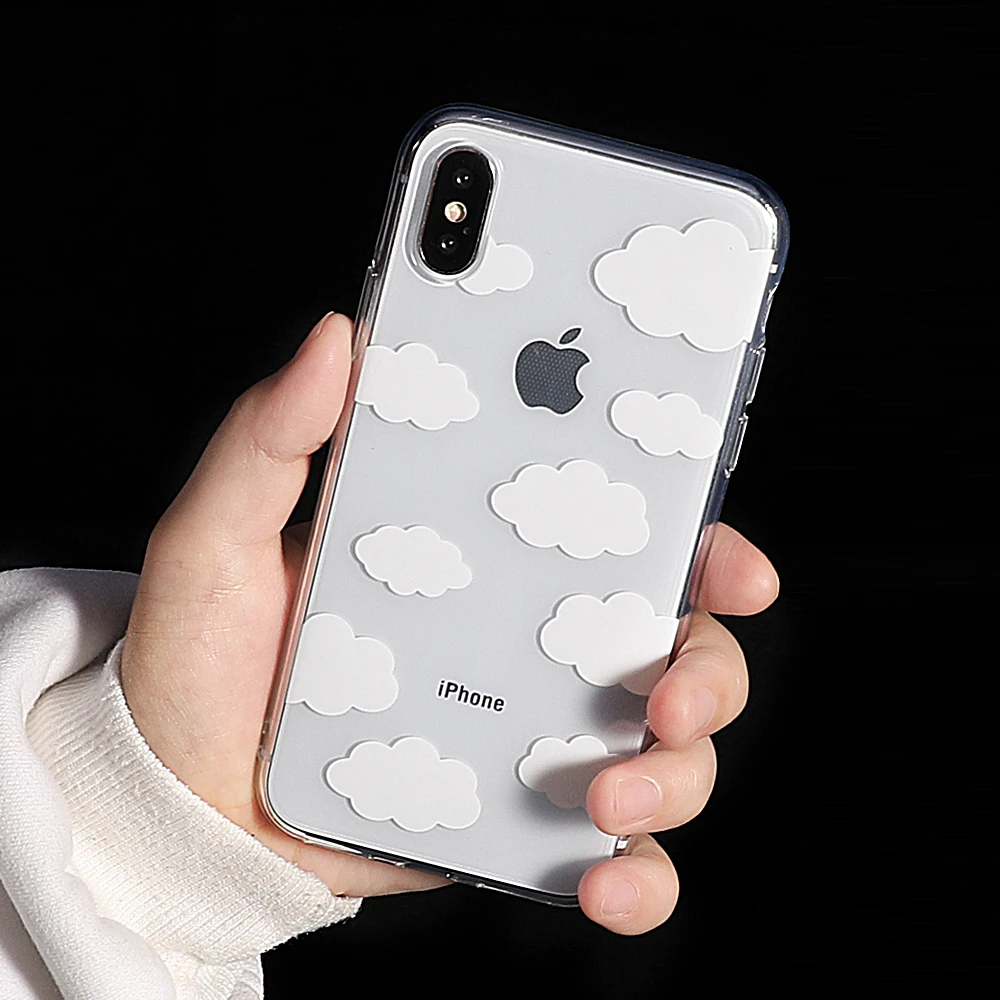 LOVECOM милые облака графический телефон чехлы для iPhone X 6 6S 7 8 Plus XS XR XS Max девчачий ультра-тонкий мягкий ТПУ Телефон задняя крышка