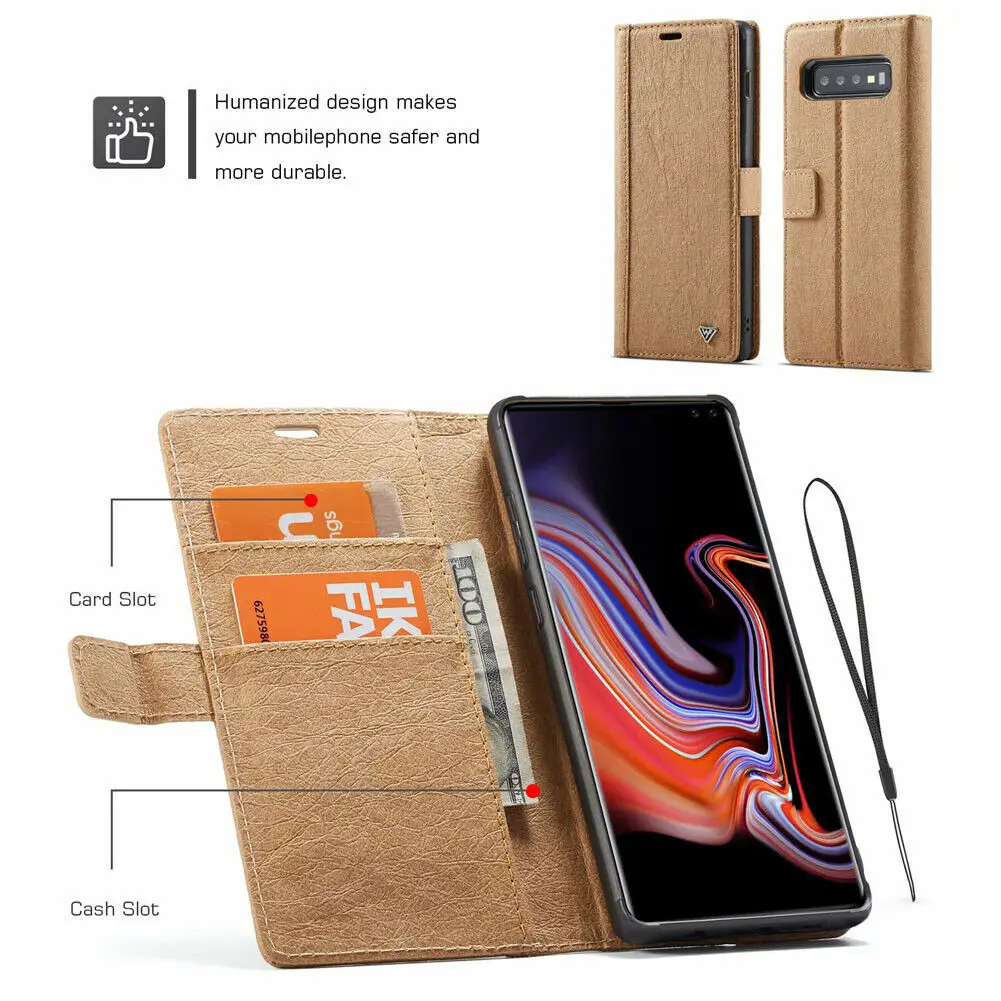 Для Samsung Galaxy S10 S9 S8 + Plus S10e Note 10 9 8 съемный магнитный флип чехол из искусственной