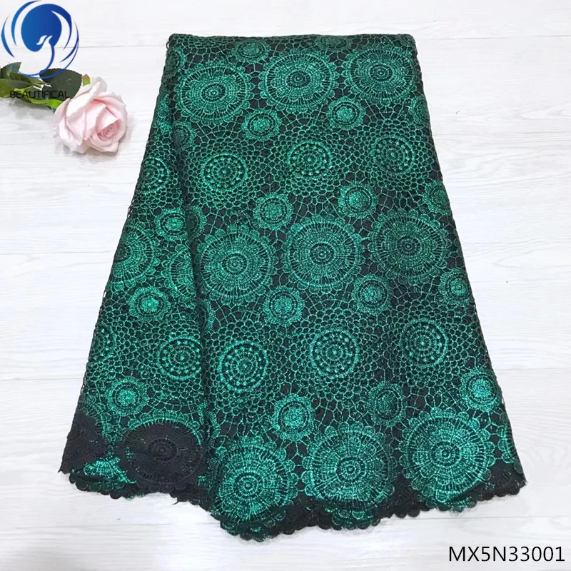 

Beautifical luxury lace fabric green latest nigerian lace fabrics 2018 high quality french lace fabric for clothing MX5N330