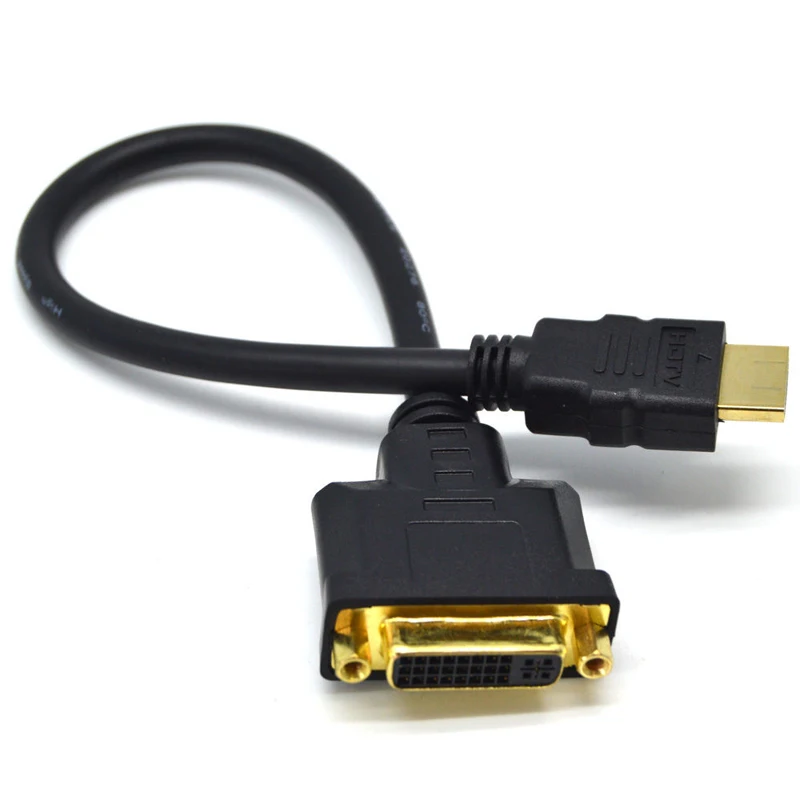 Универсальный HDMI к DVI-I 24 + 5 стандартный кабель M/F Мужской Женский видео адаптер Шнур для ПК HDTV ЖК-дисплей DVD компьютер HDMI разъем провода