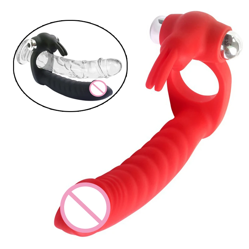 Sex Silicone 7 Speed Rabbit Clit font b Dildo b font Vibrators Strap On Penis Cage