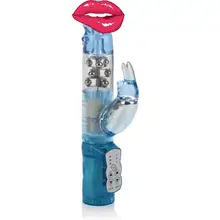 Waterproof Jack Rabbit 3 Rows-Blue Consolator Dildo Vibrator