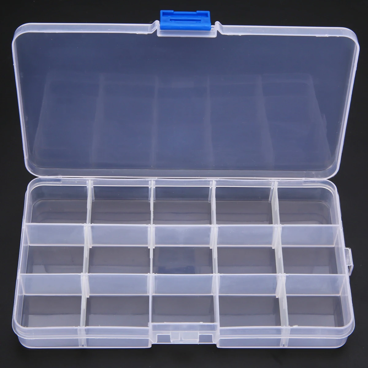 

NEW 15 Compartments Fish Storage Container Case Box Fishing Lure Box Spoon Hook Bait Tackle Box Fish Accessory Box Plastic