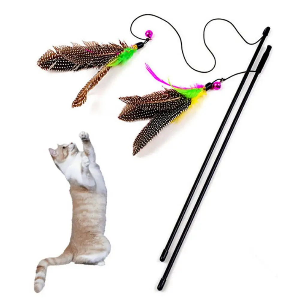 High Quality Pet Cat Toy Newly Design Bird Feather Plush Plastic Toy for Cats Cat Catcher Teaser